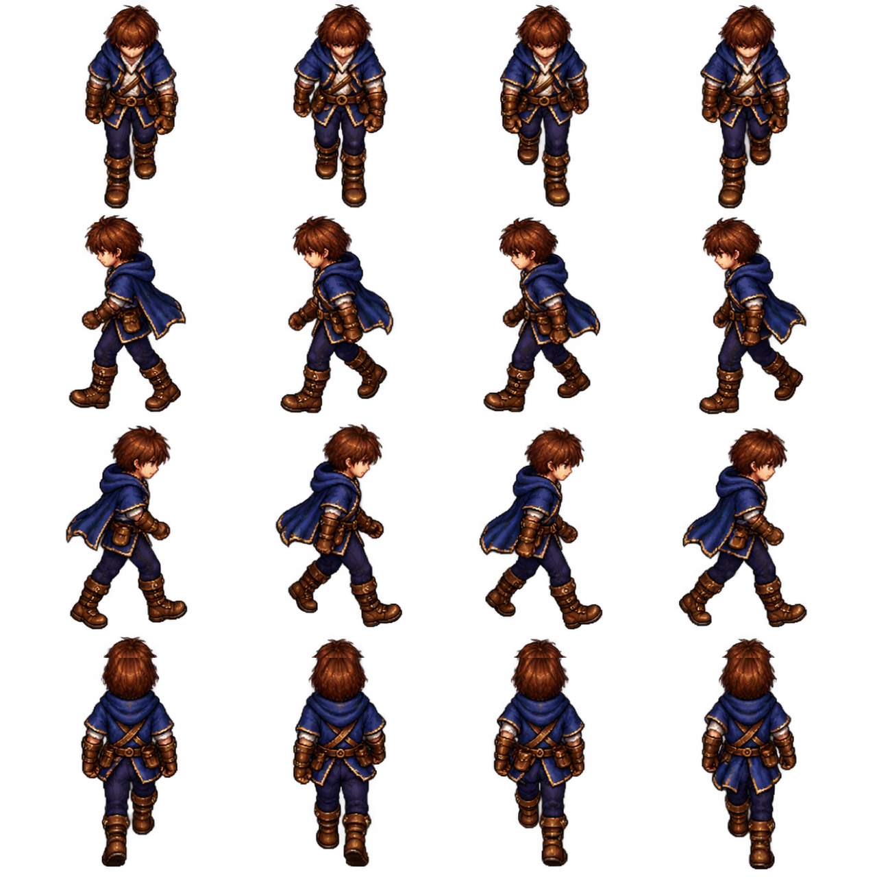 Player character walking in four directions